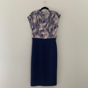 Express Mock Neck Midi Sheath Dress